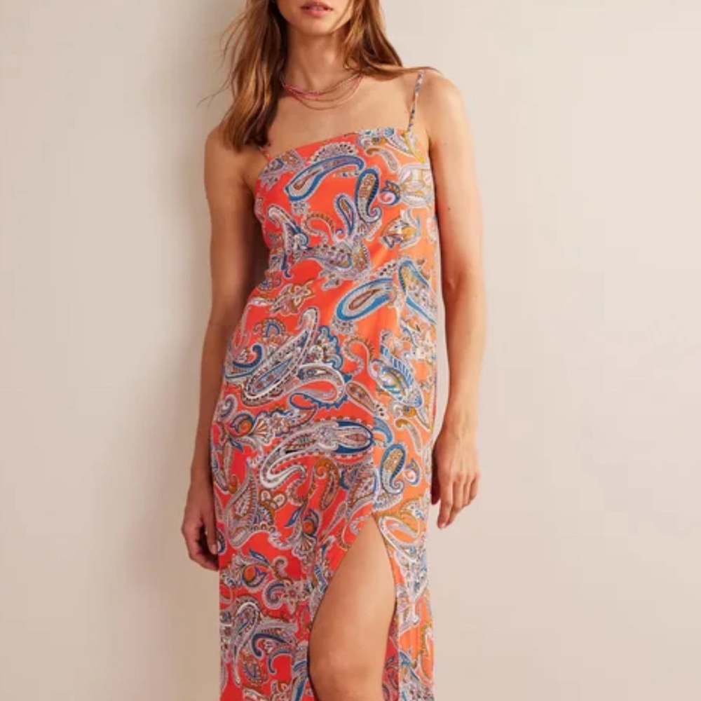 NWT Boden Orange Paisley Dress - Picture 6 of 6